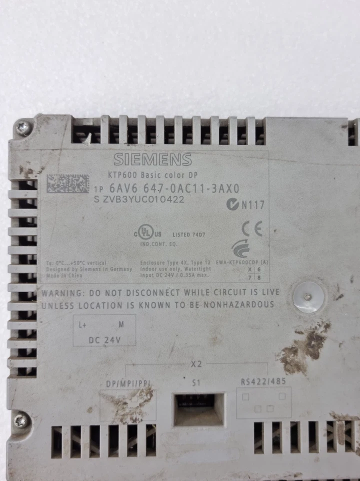 SIEMENS KTP600 BASIC COLOR DP 6AV6 647-0AC11-3AX0 FOR PARTS